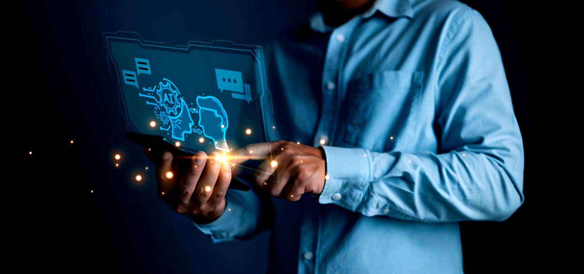 Medical professionals analyzing AI diagnostic tools in modern healthcare facility